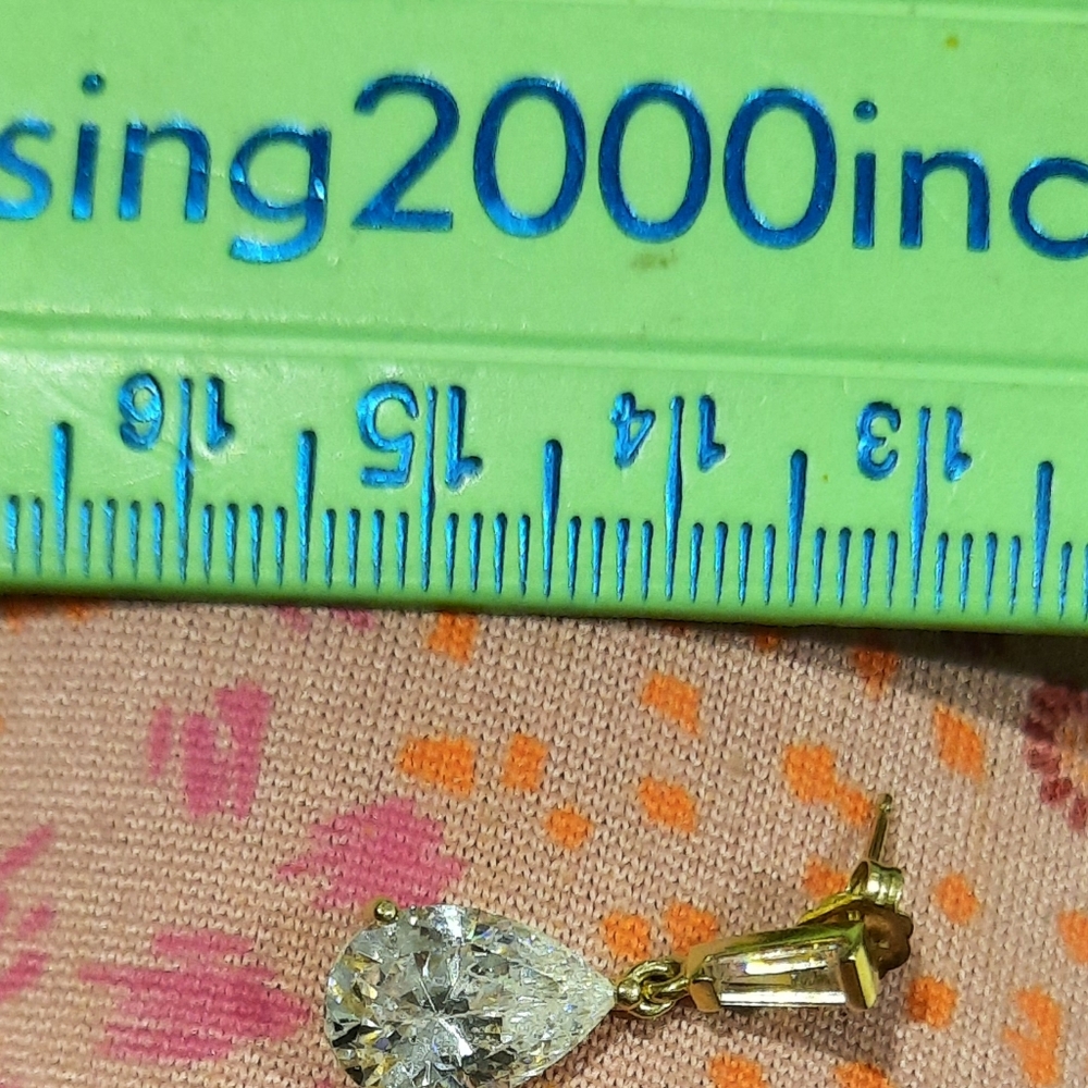 AUTHENTIC GENUINE SOLID 14K YELLOW GOLD large WEDDING SASSY DROP EARRINGS 🎁 💝